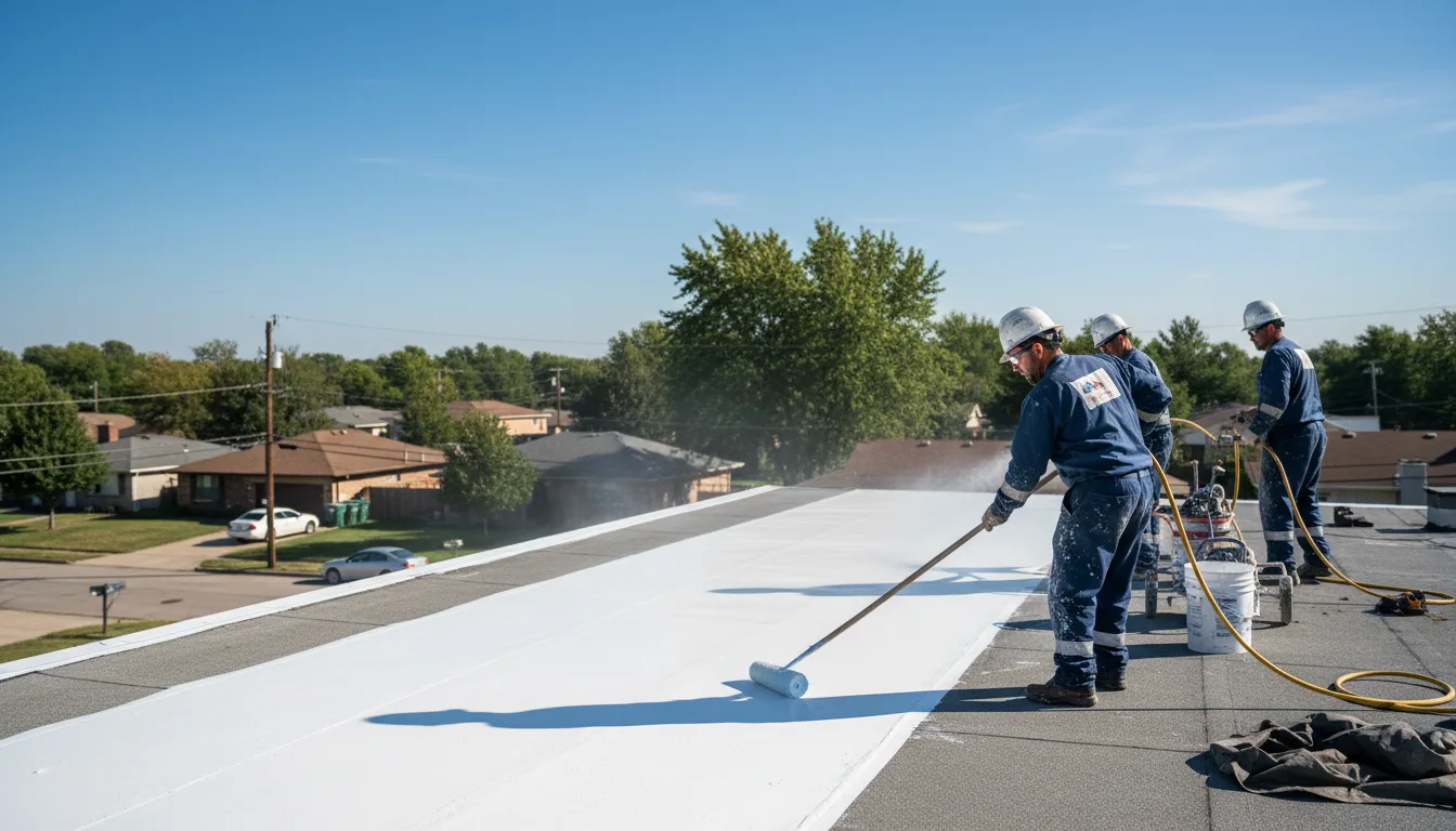 Commercial roof coating in Woodson, TX near me